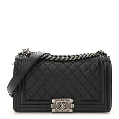 Chanel Lambskin Quilted Medium Boy Flap Black 1 of 14