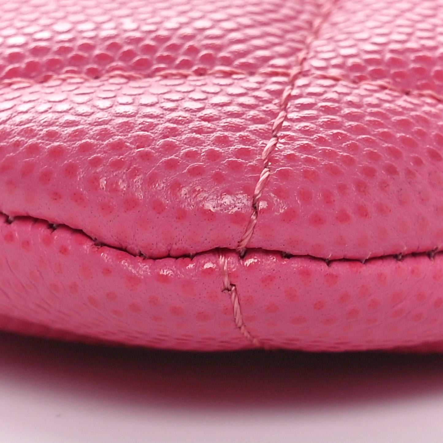 Caviar Quilted Small Cosmetic Case Pink