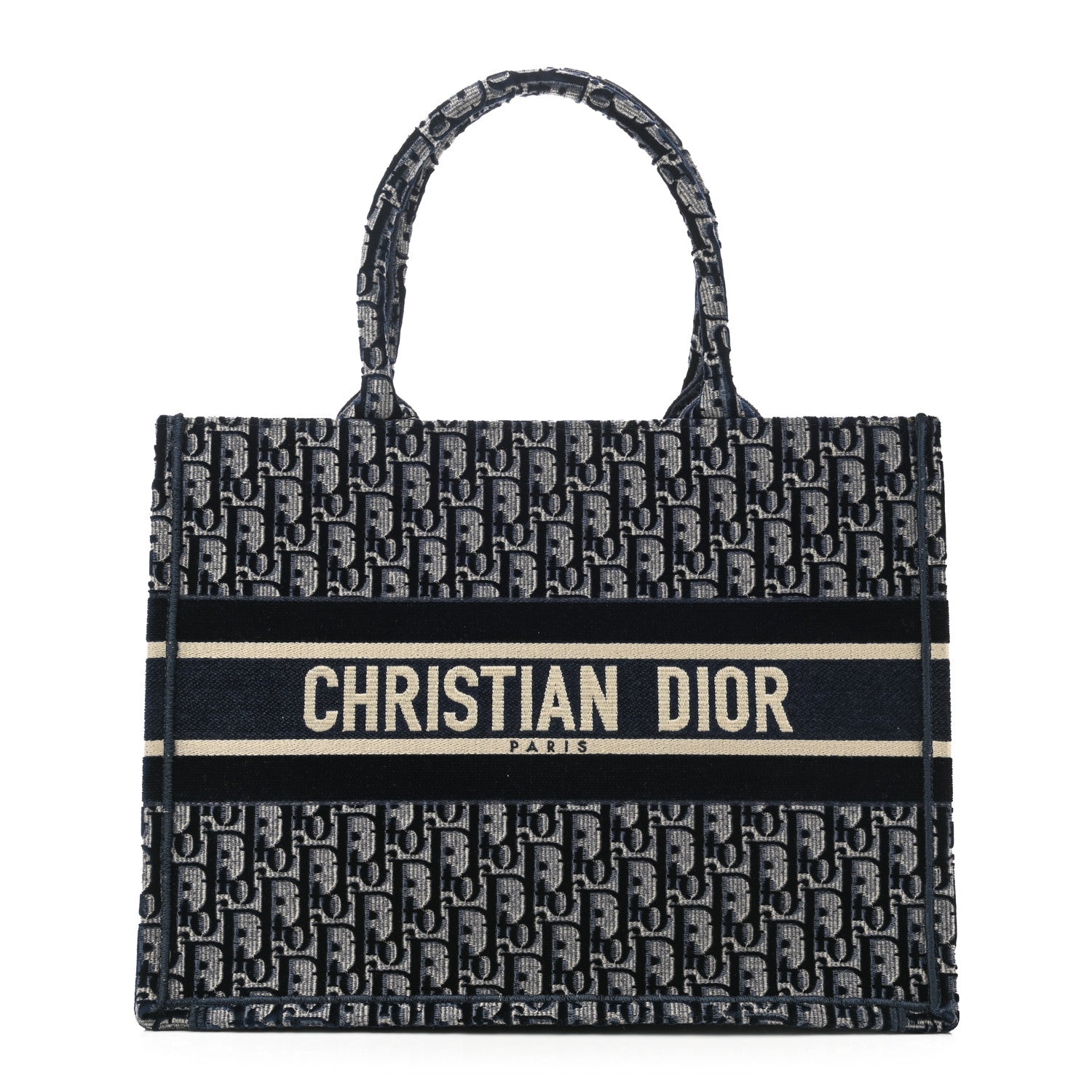 Christian Dior Oblique Velvet Medium Book Tote Blue Multicolor 1 of 10