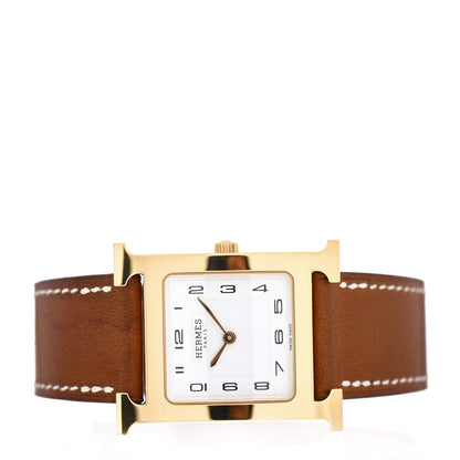 Hermes Stainless Steel Barenia 26mm Heure H Hour Quartz Watch Fauve 2 of 5