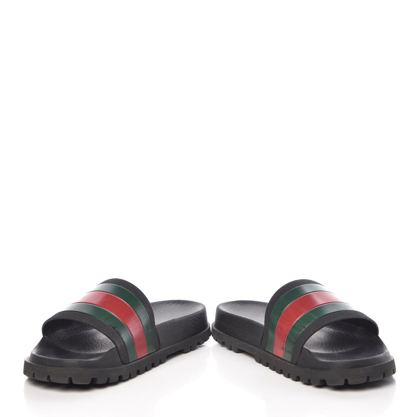 Rubber Web Mens Lug Sole Slide Sandals 5 Black Green Red