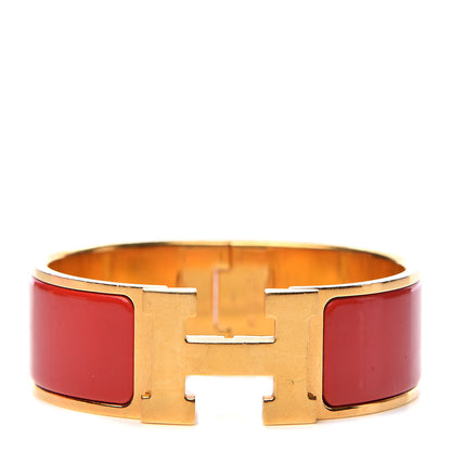 Hermes Enamel Wide Clic Clac H Bracelet PM Red 1 of 5