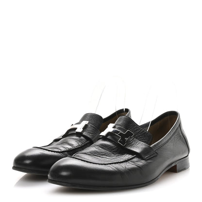 Hermes Goatskin Men's Paris Loafers 42 Black 4 of 9