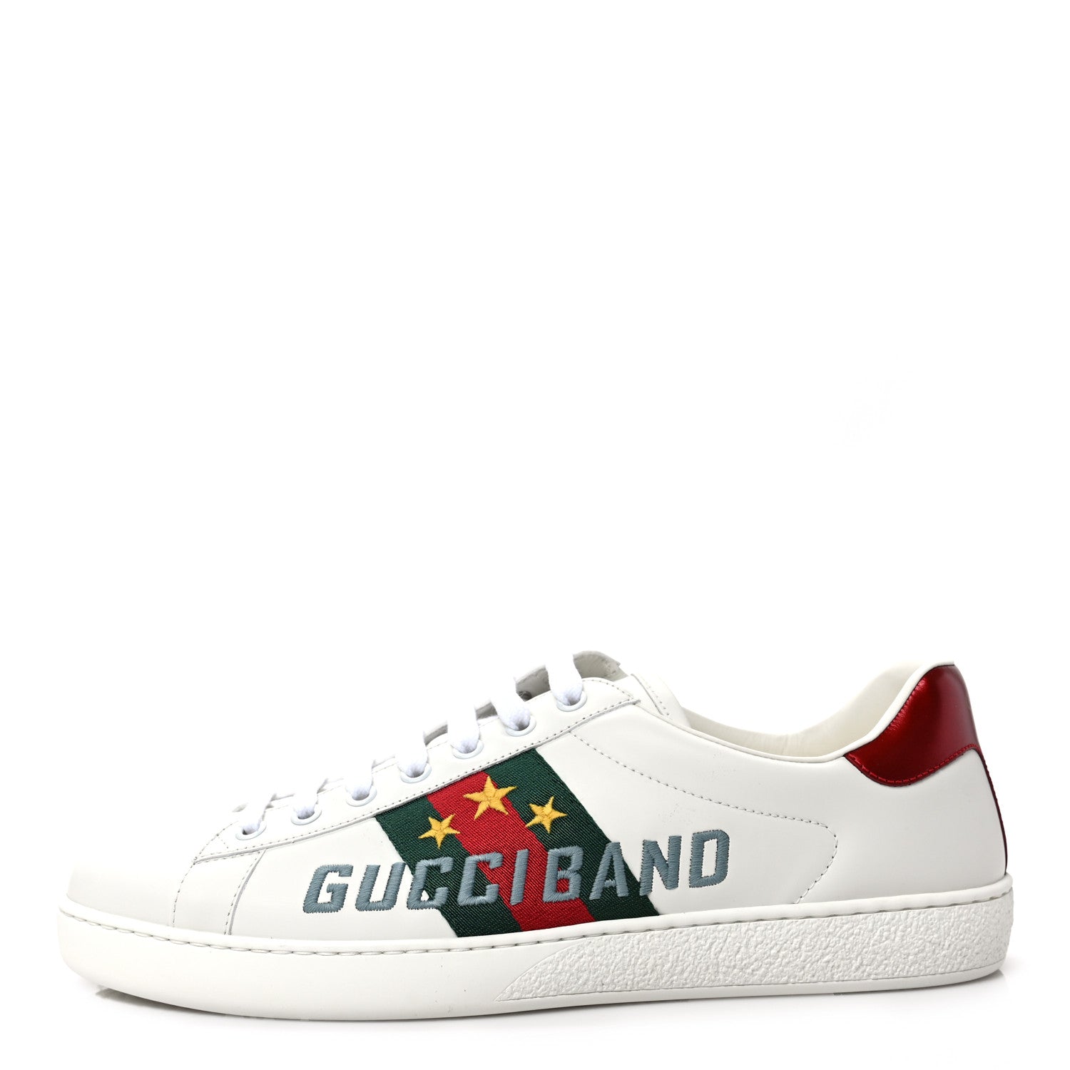 Gucci Calfskin Web Mens Gucci Band Ace Sneakers 8.5 White 1 of 10