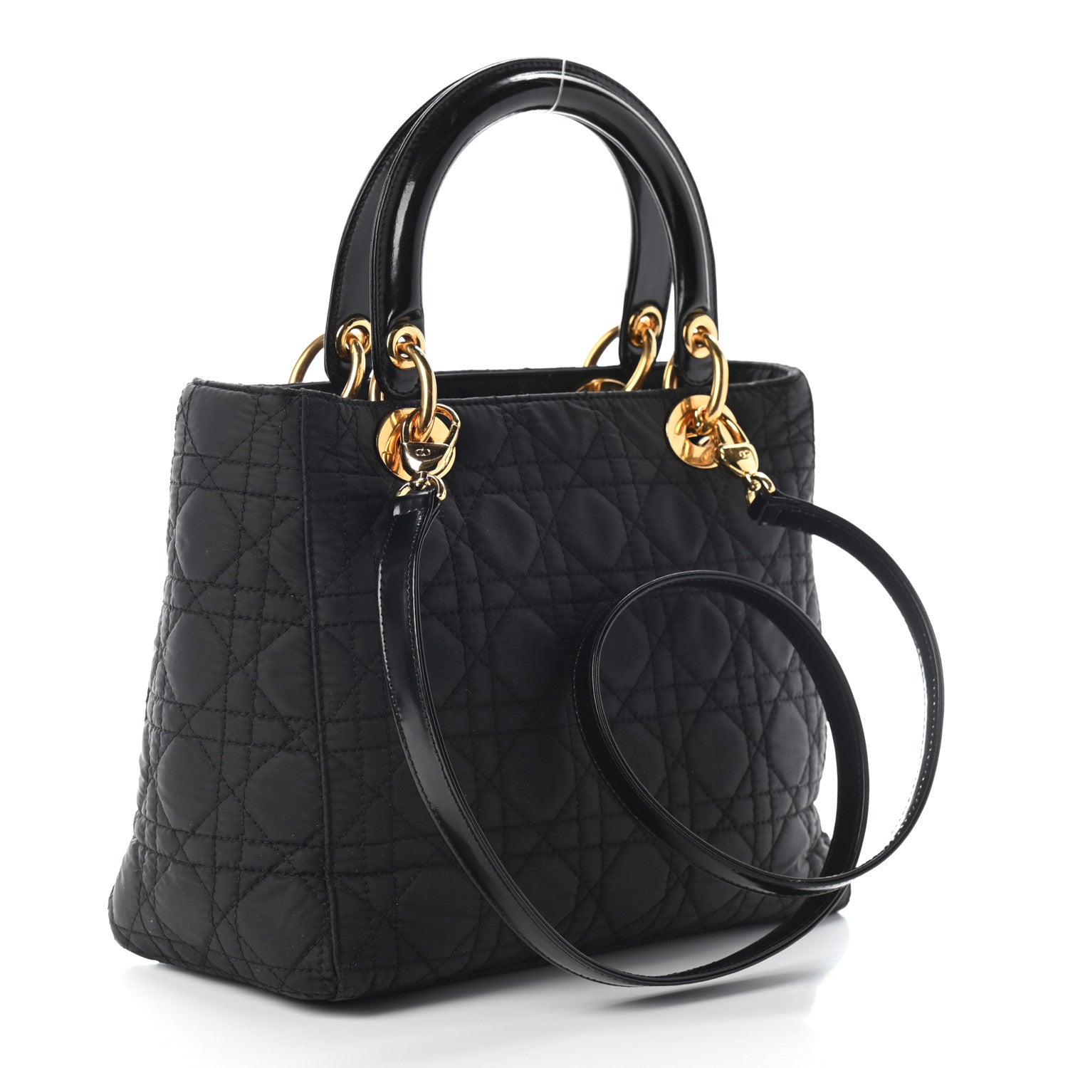 Christian Dior Nylon Cannage Medium Lady Dior Black 3 of 9