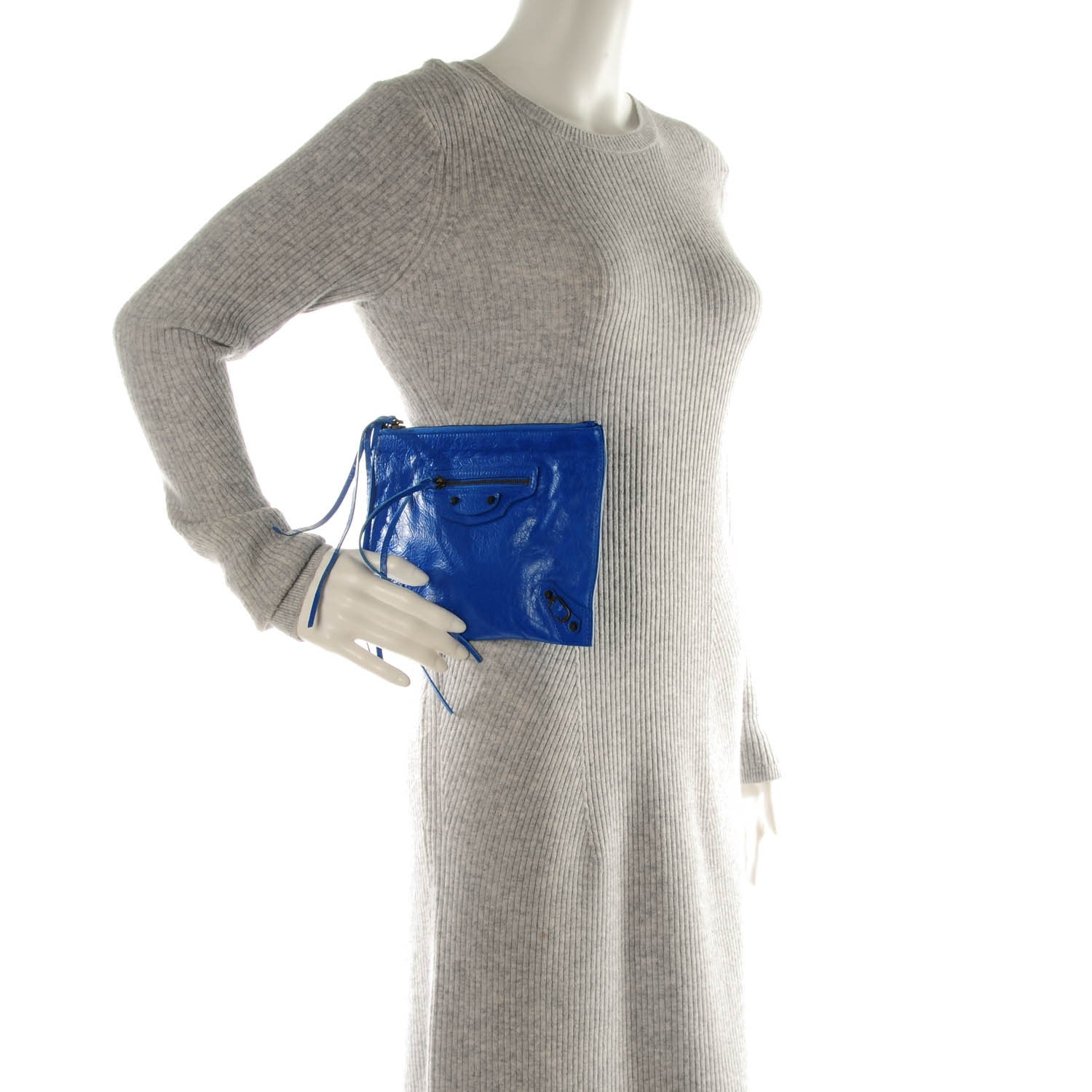 Balenciaga Agneau Arena Classic Hardware Small Pouch Bleu Lazuli 2 of 7