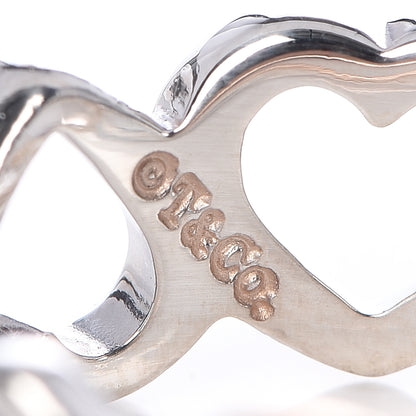 Tiffany Sterling Silver 18K Rose Gold Hearts Eternity Band Ring 49 4.75 5 of 6