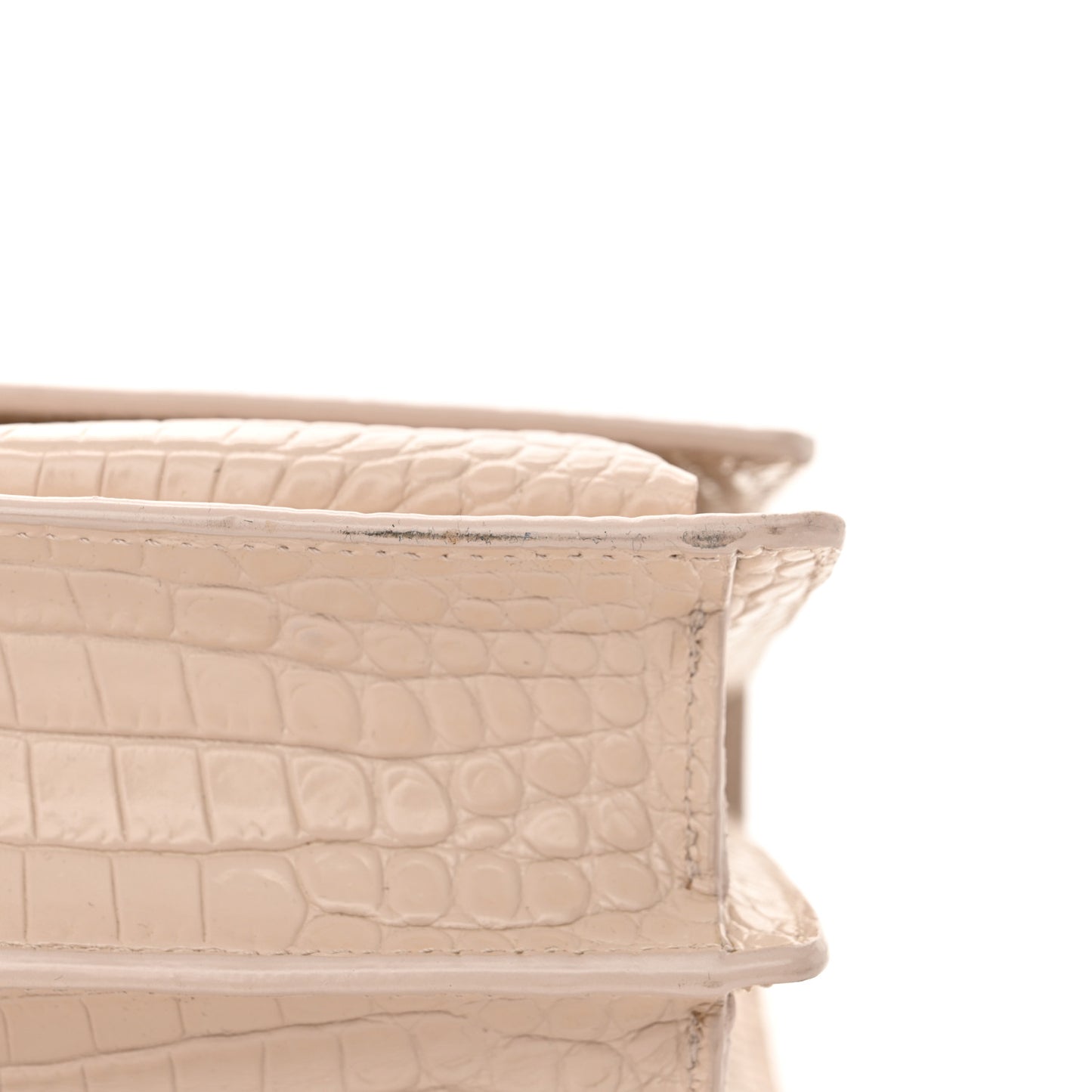 Calfskin Crocodile Embossed Medium Monogram Sunset Rose Antic