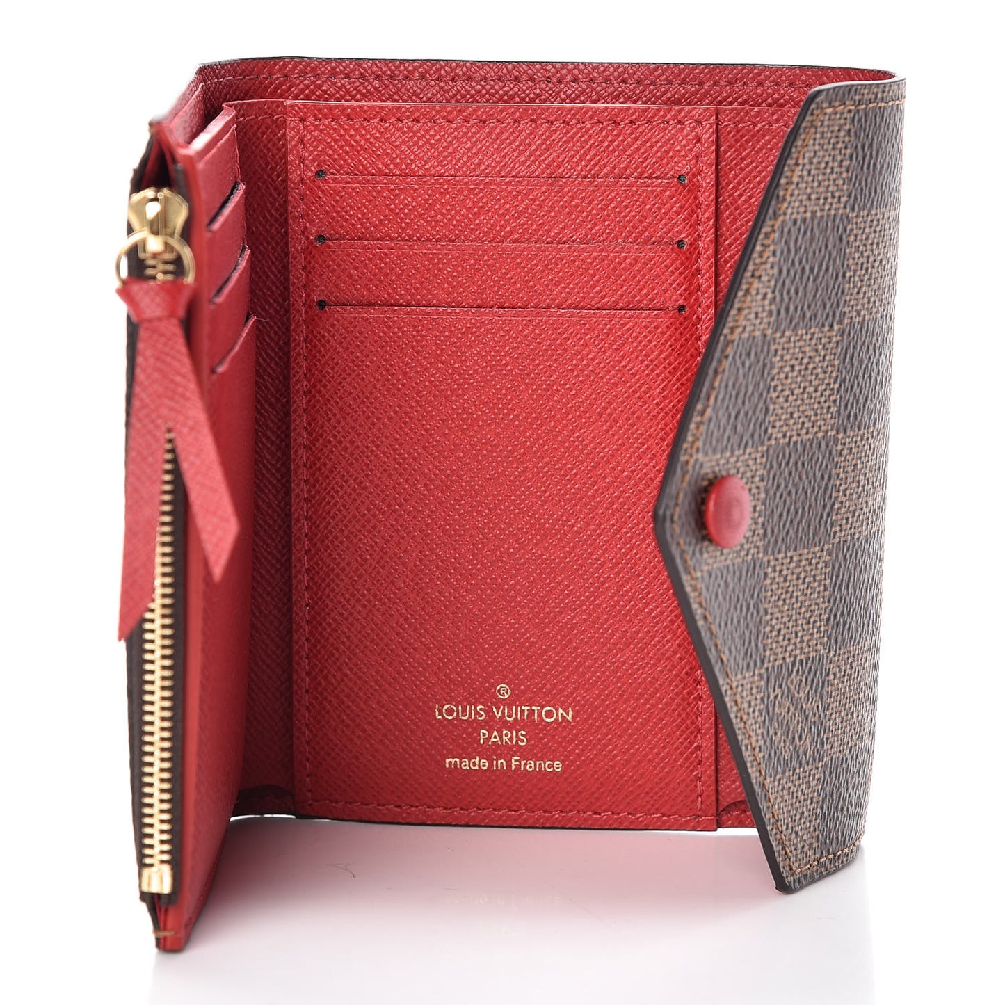 Damier Ebene Victorine Wallet Red