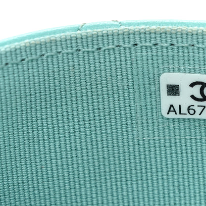 Chanel Lambskin Quilted Flap Card Holder Wallet Turquoise 8 of 12