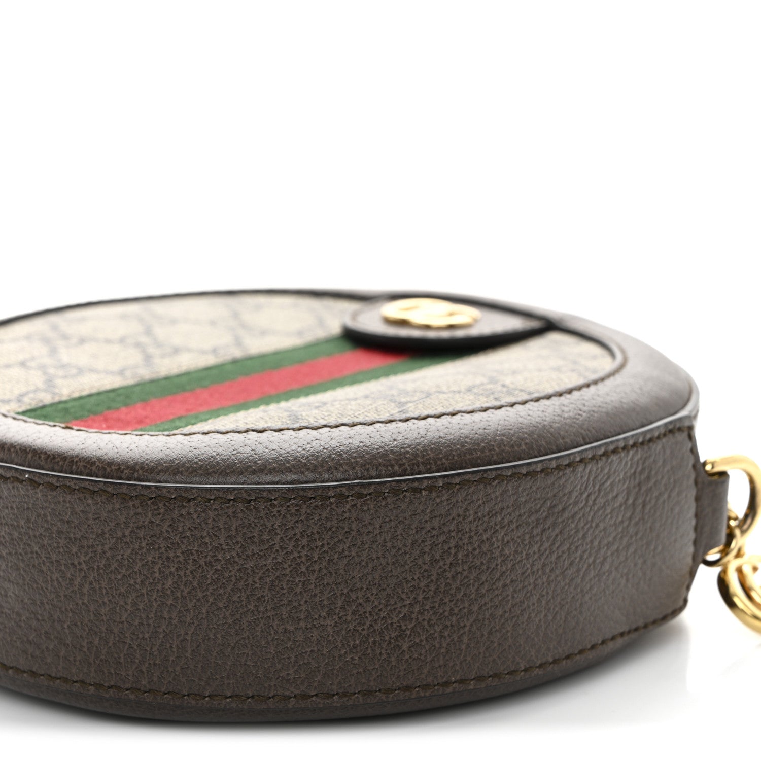 Gucci GG Supreme Monogram Web Mini Ophidia Round Shoulder Bag Brown 10 of 10