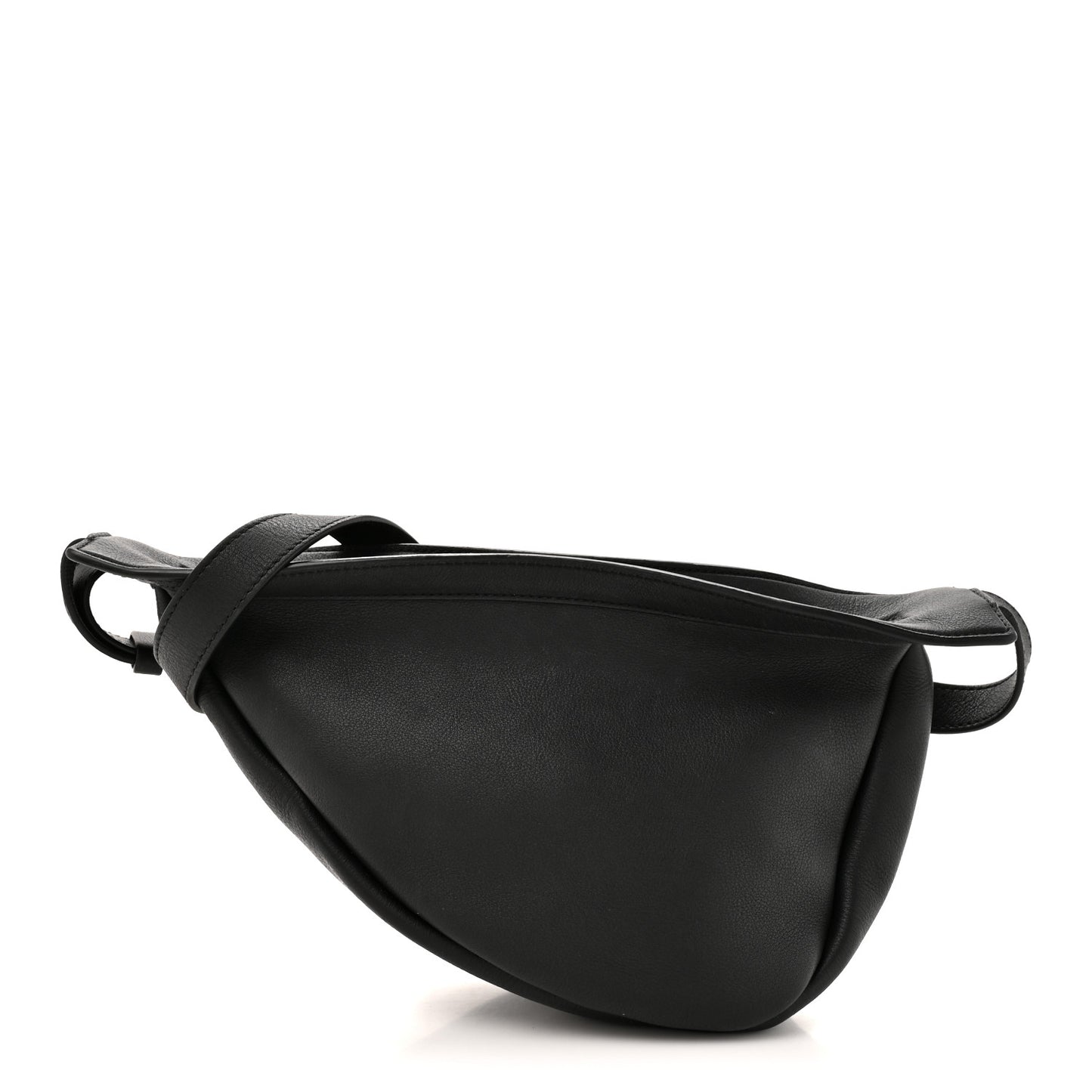 Grained Calfskin Small Slouchy Banana Bag Black
