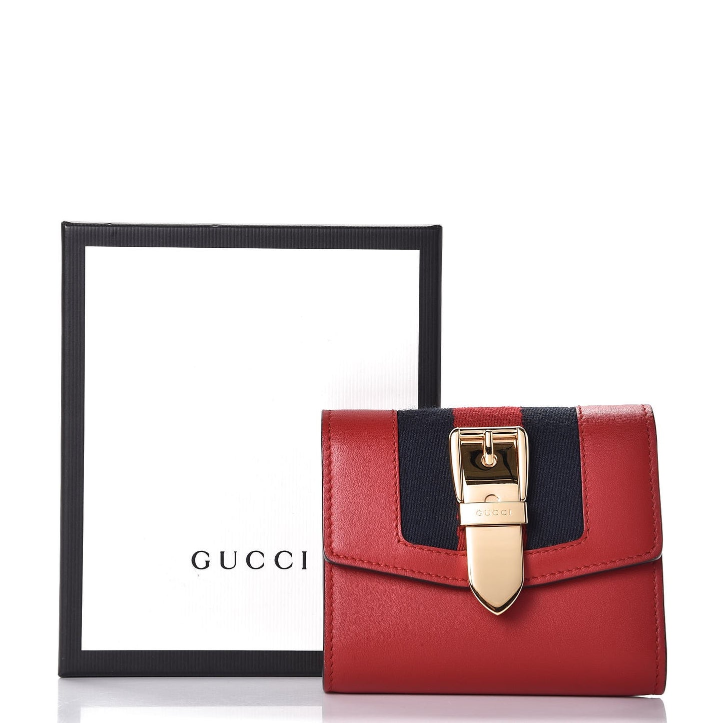 Calfskin Sylvie Wallet Hibiscus Red