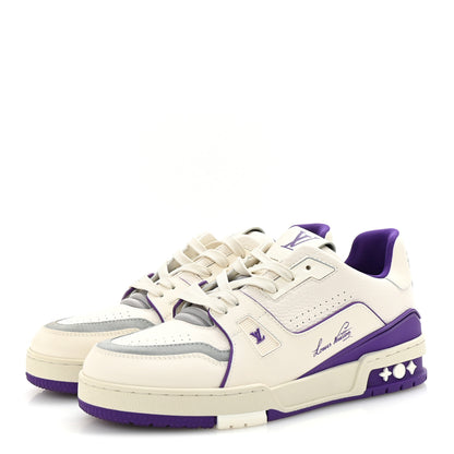 Louis Vuitton Calfskin Womens LV Trainer Sneakers 39 Purple 4 of 8