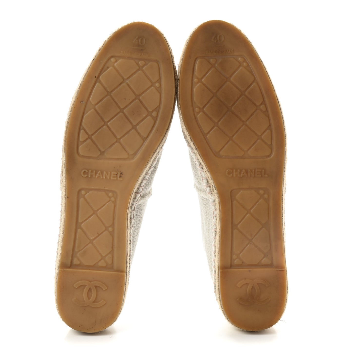 Linen CC Espadrilles 40 Beige Black