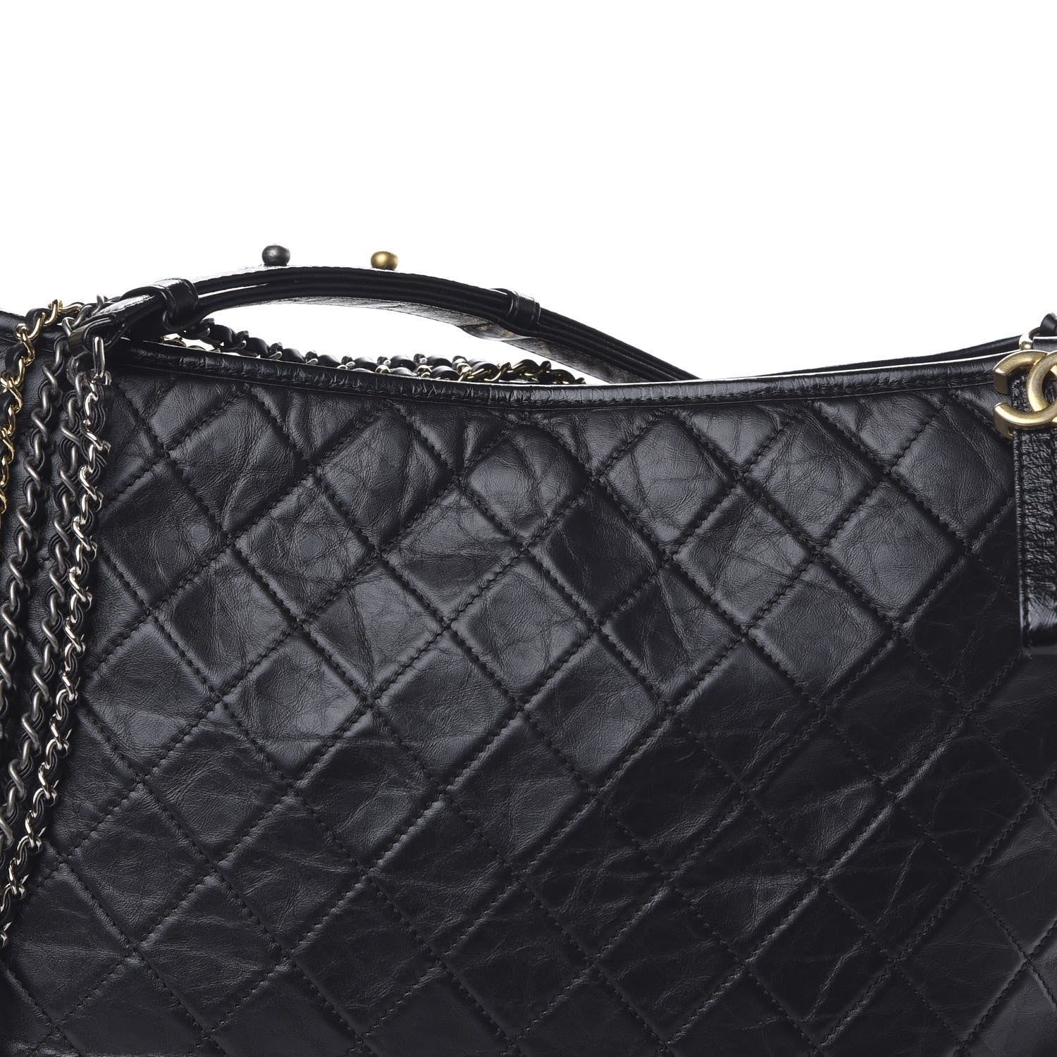 Chanel Aged Calfskin Quilted Maxi Gabrielle Hobo Black 9 of 9