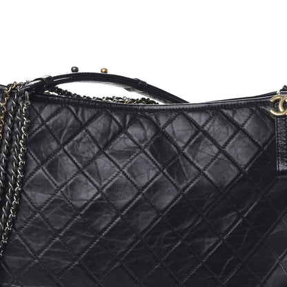 Chanel Aged Calfskin Quilted Maxi Gabrielle Hobo Black 9 of 9