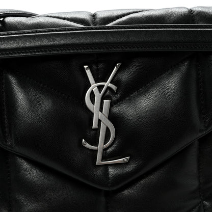 Saint Laurent Lambskin Quilted Small Loulou Puffer Monogram Chain Satchel Black 7 of 9