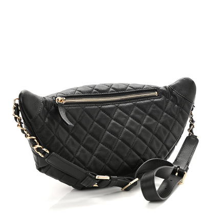 Chanel Calfskin Quilted Banane Waist Bag Fanny Pack Black 3 of 10