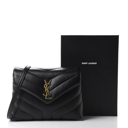 Saint Laurent Calfskin Y Quilted Monogram Toy Loulou Crossbody Bag Black 12 of 12