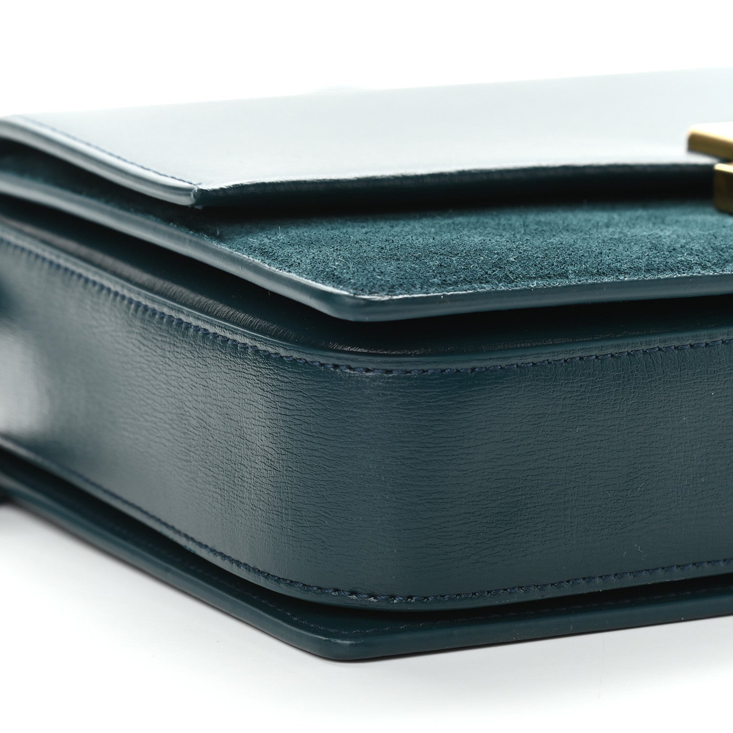 Saint Laurent Smooth Calfskin Suede Medium Bellechasse Dark Turquoise 7 of 8