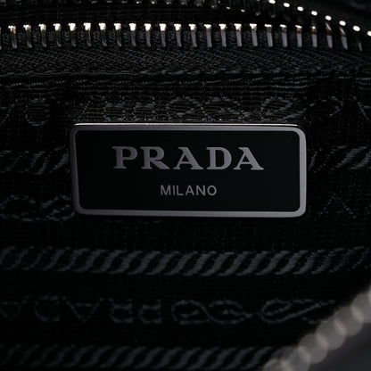 Prada Re-Nylon Triangle Padded Patchwork Shoulder Bag Black 6 of 10