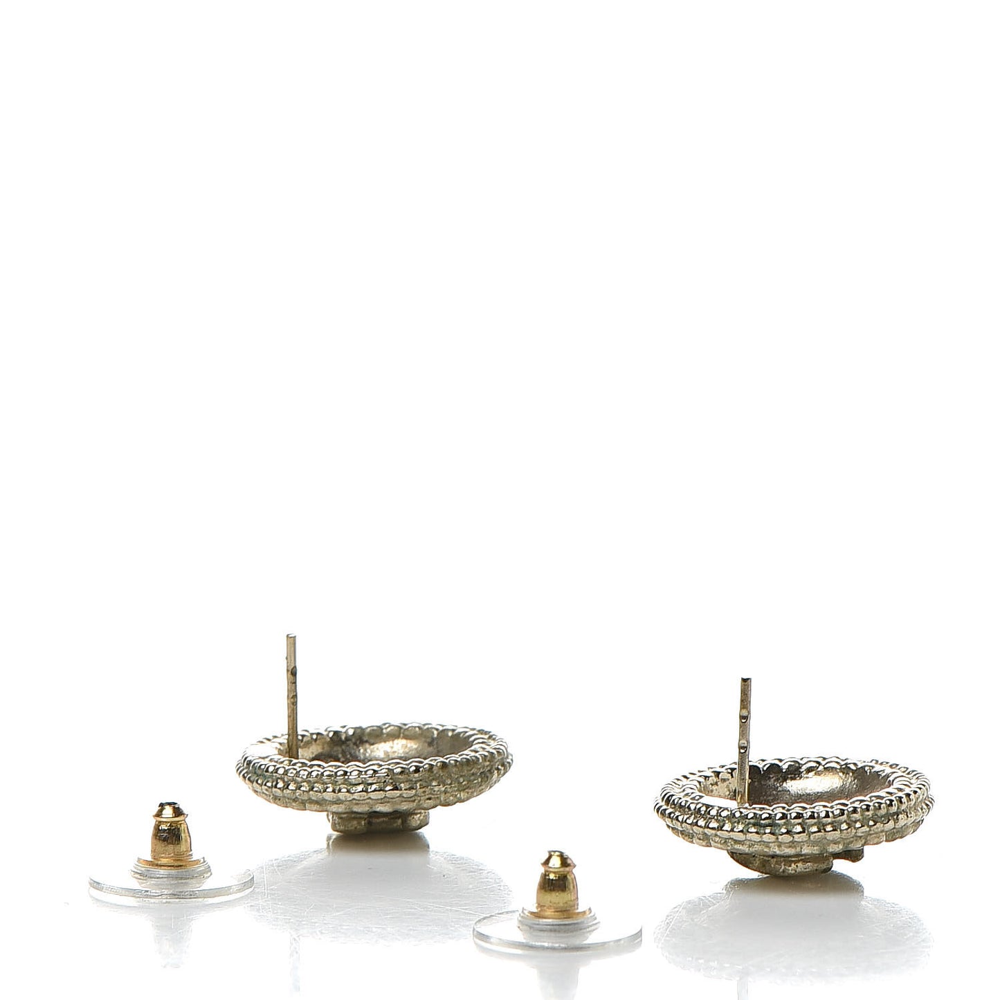 CC Button Earrings Gold