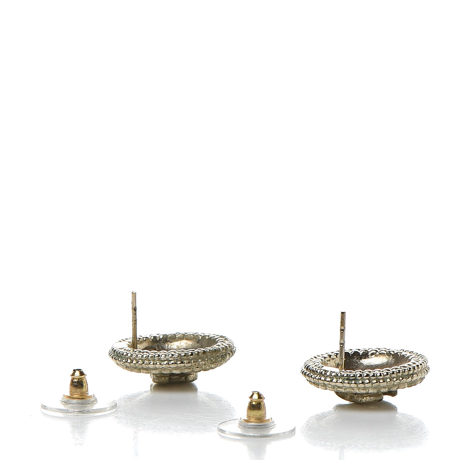 Chanel CC Button Earrings Gold 3 of 5