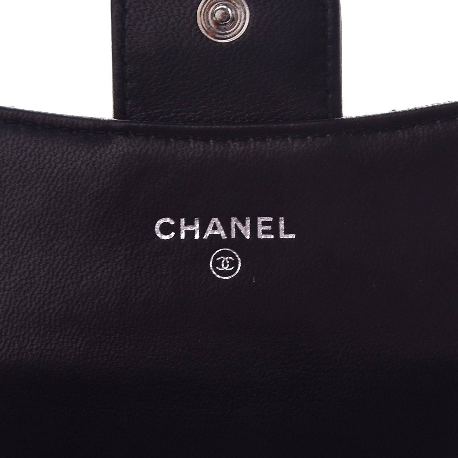 Chanel Aged Calfskin Chevron Quilted Card Holder Wallet So Black 6 of 13