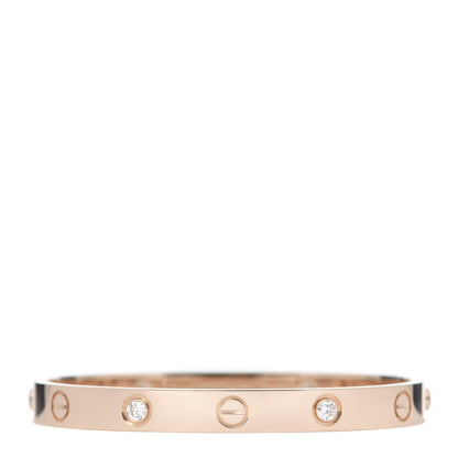 Cartier 18K Pink Gold 4 Diamond LOVE Bracelet 16 3 of 7