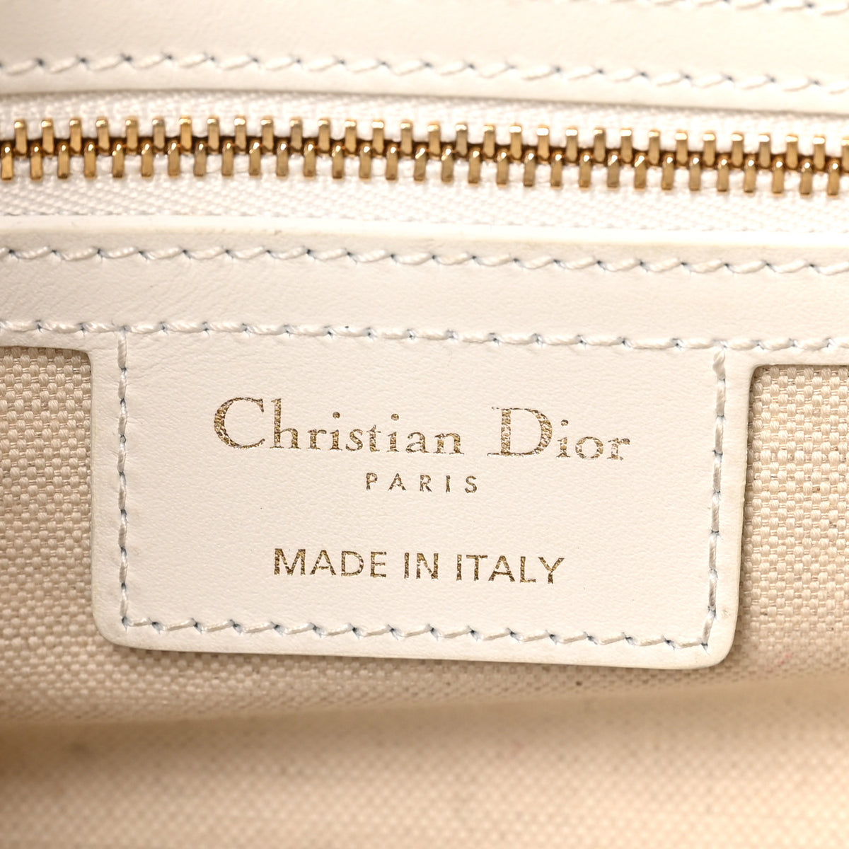 Calfskin Small Dior Vibe Zip Bowling Bag White