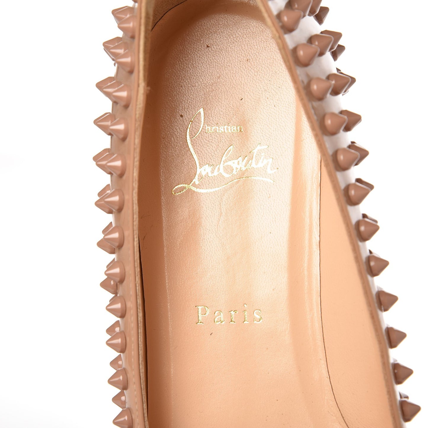 Patent Pigalle Spikes Flats 40.5 Nude