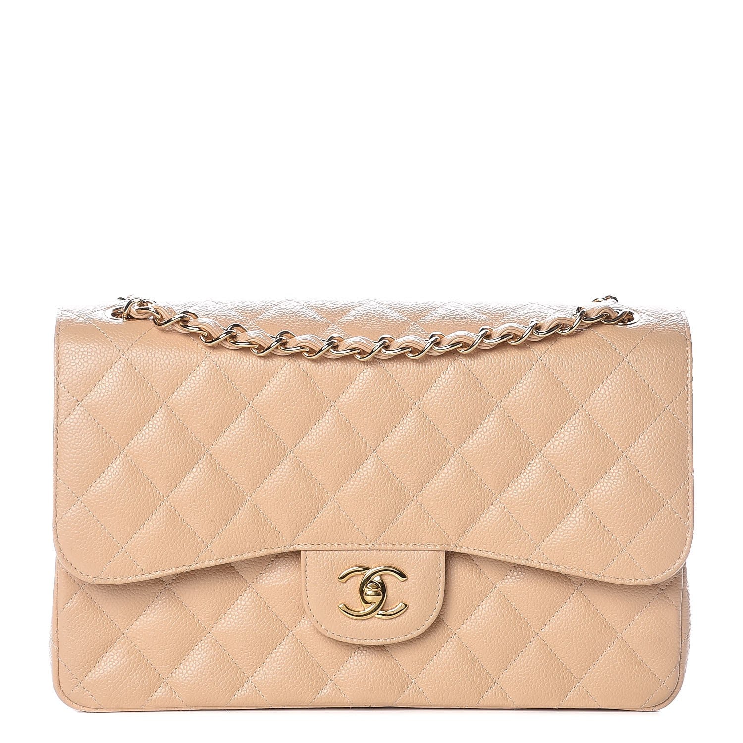 Chanel Caviar Quilted Jumbo Double Flap Beige Clair 1 of 9