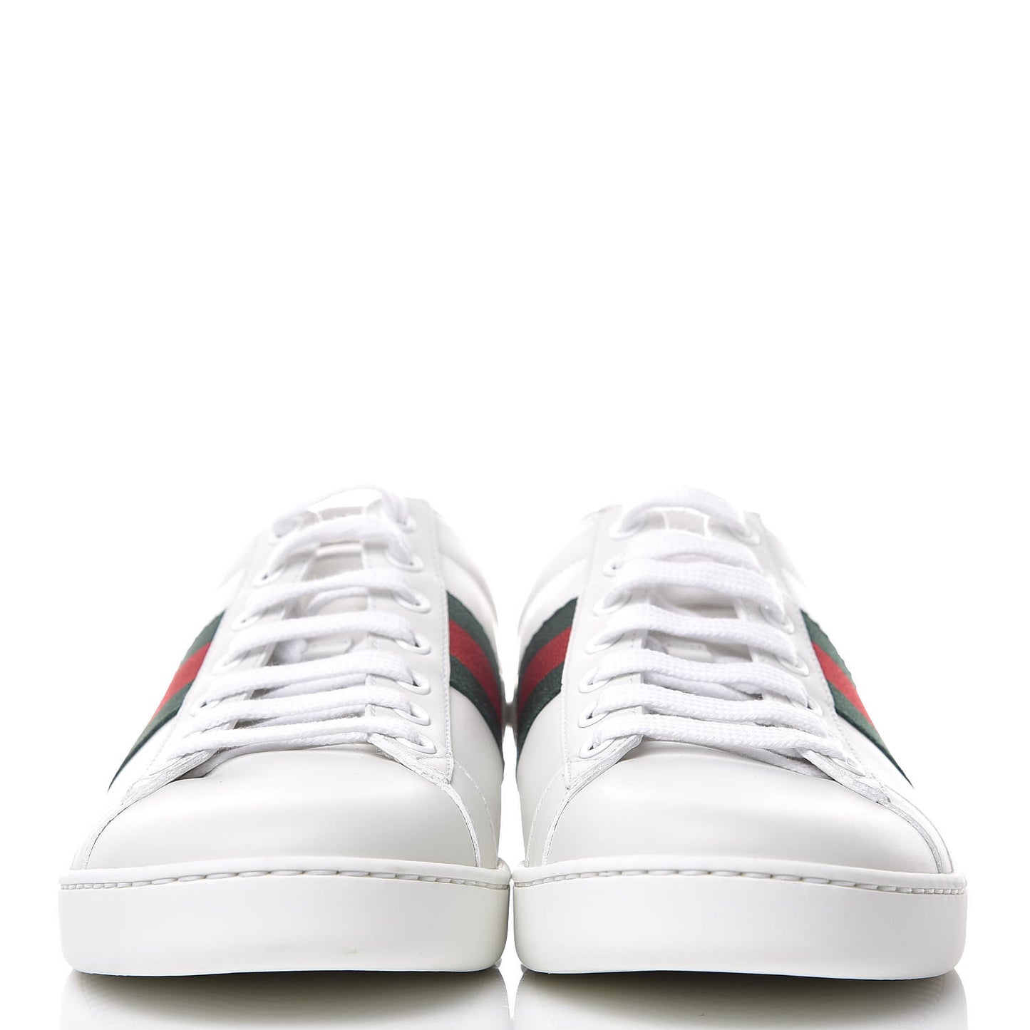 Calfskin Crocodile Web Womens Ace Sneakers 37.5 White Green
