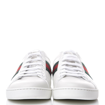 Gucci Calfskin Crocodile Web Womens Ace Sneakers 37.5 White Green 2 of 10