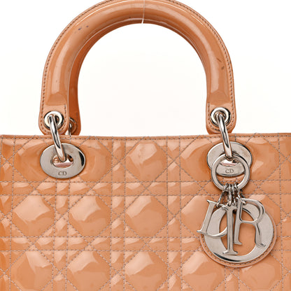 Christian Dior Patent Cannage Medium Lady Dior Dark Beige 7 of 11