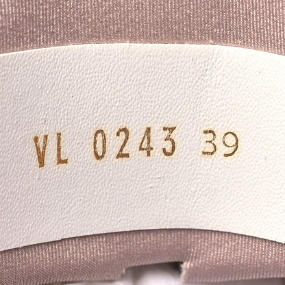 Louis Vuitton Patent Calfskin Technical Mesh Monogram Run 55 Sneakers 39 Beige Pink White 6 of 7