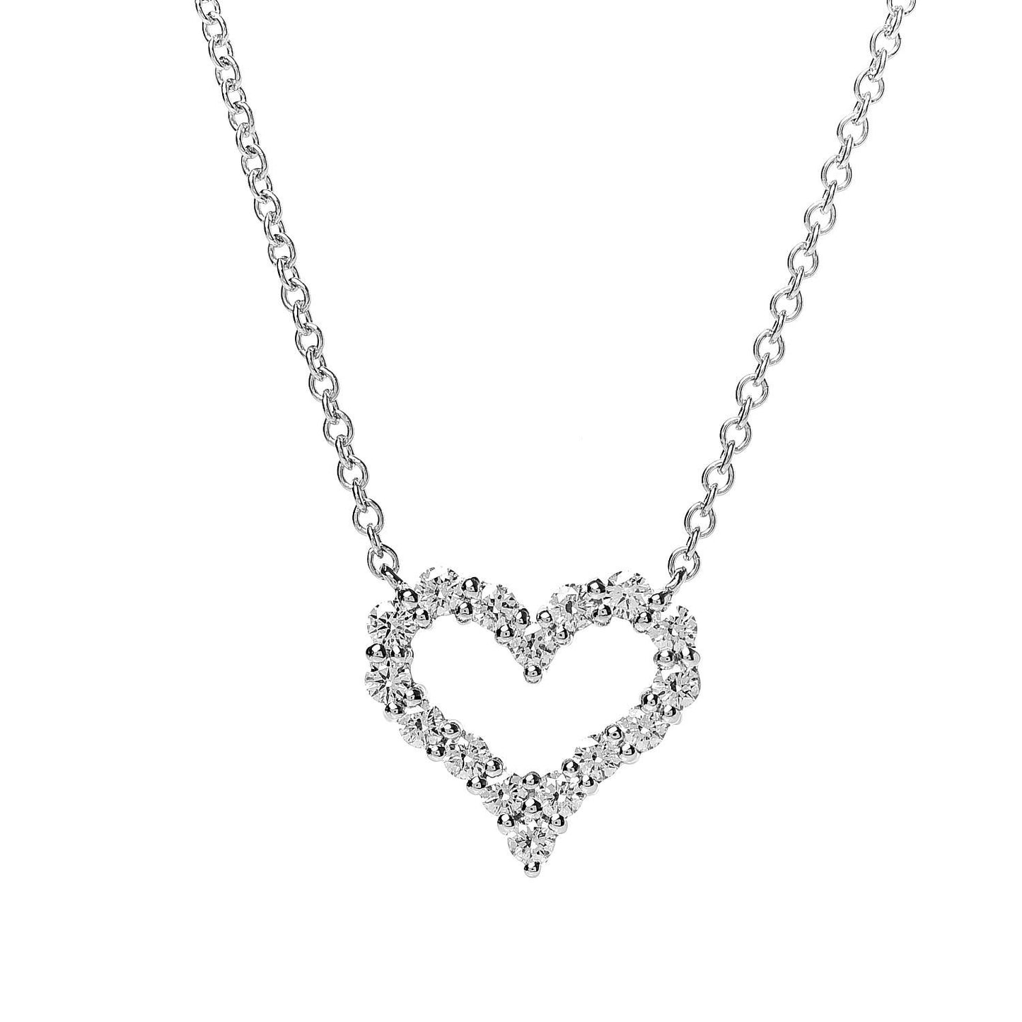 Platinum Diamond Mini Heart Pendant Necklace