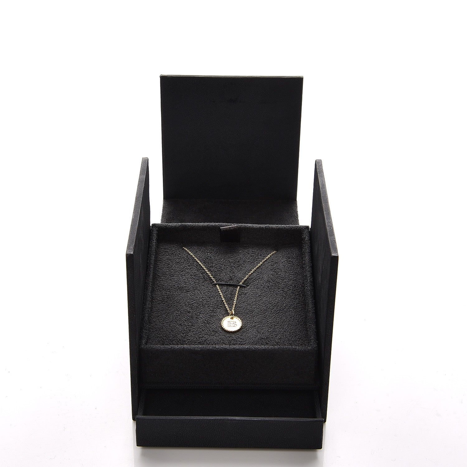 David Yurman 18K Yellow Gold Diamond Initial B Charm Necklace 8 of 8