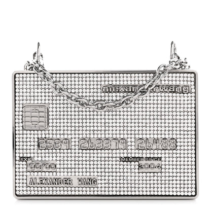 Alexander Wang Crystal Credit Card Wangloc Minaudiere Clutch  Silver 1 of 11