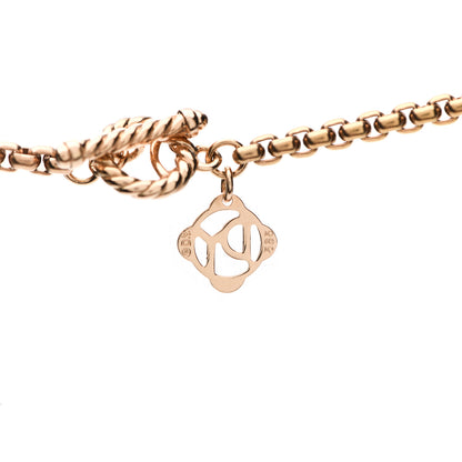 David Yurman Stainless Steel Acrylic 14K Rose Gold Bel Aire Chain Necklace Bronze 4 of 5