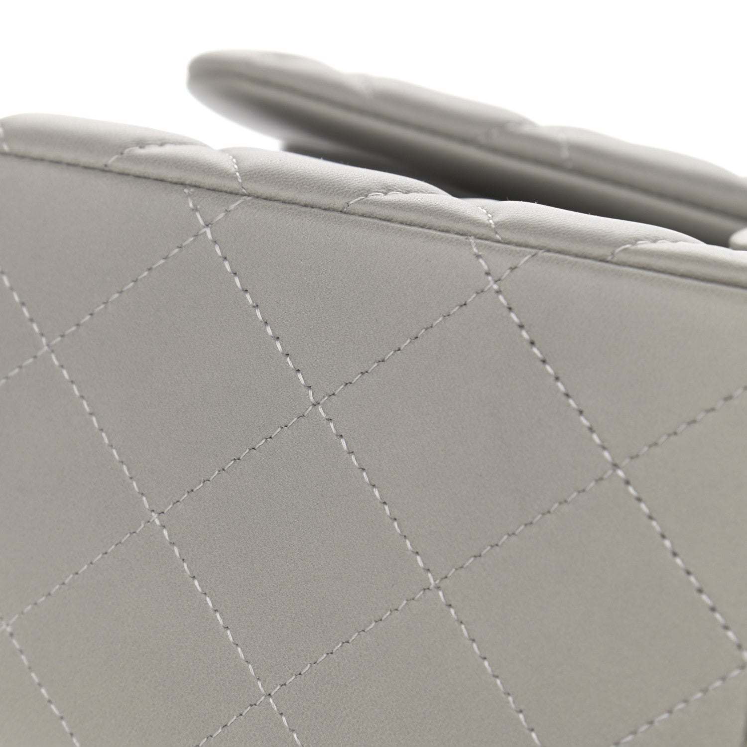 Chanel Lambskin Quilted Jumbo Double Flap Grey 11 of 15