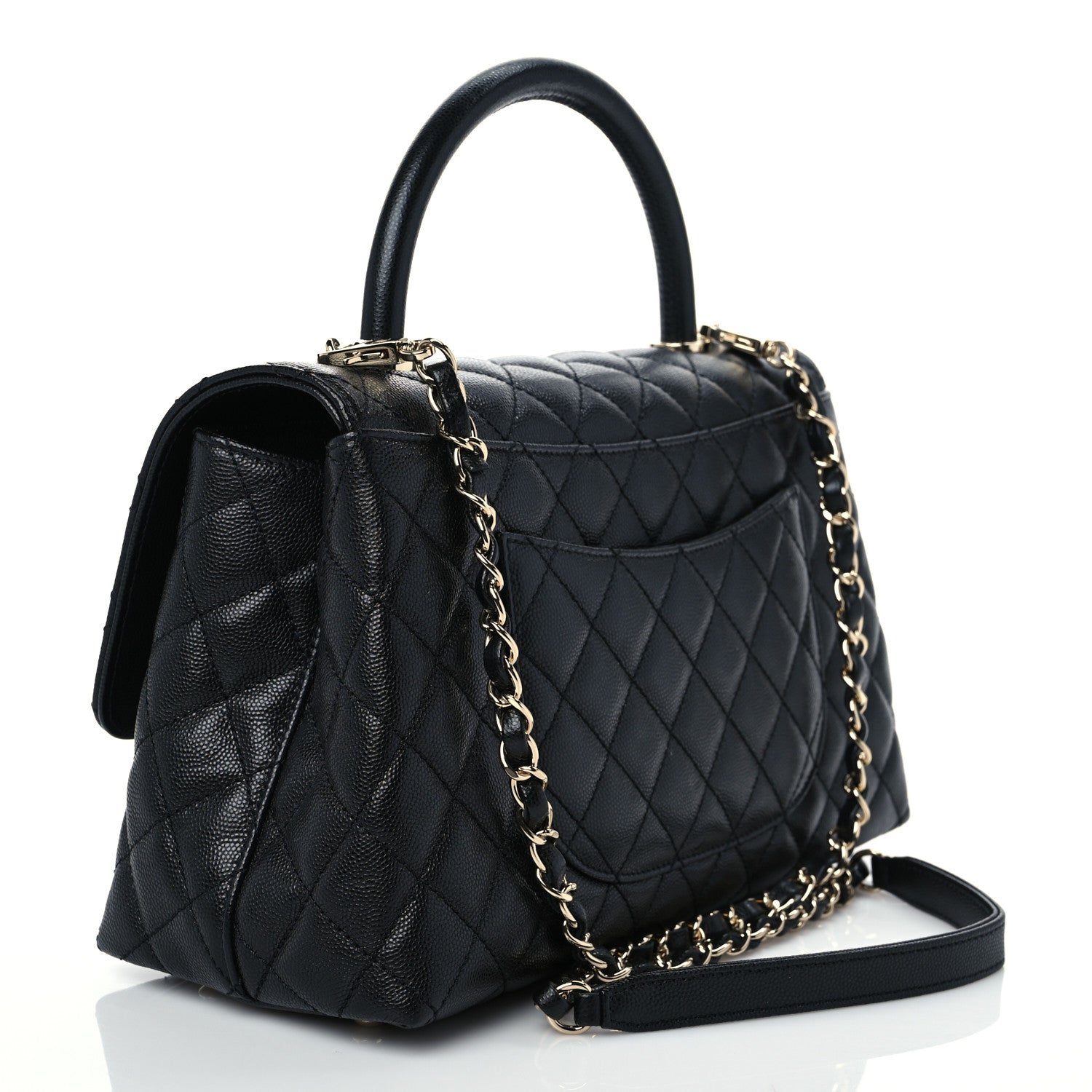 Chanel Caviar Quilted Small Coco Handle Flap Black 3 of 9