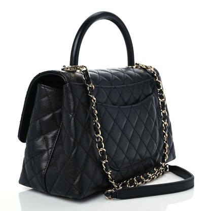 Chanel Caviar Quilted Small Coco Handle Flap Black 3 of 9