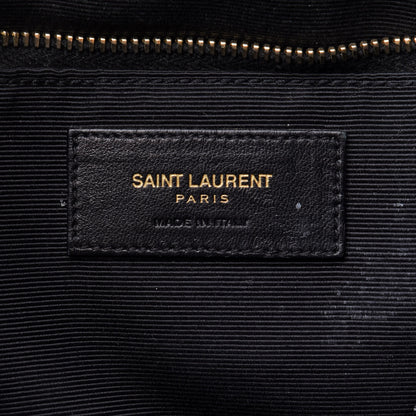 Saint Laurent Grain De Poudre Matelasse Chevron Monogram Shopping Bag Black 6 of 11