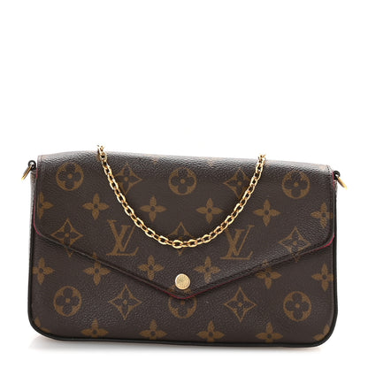 Louis Vuitton Monogram Pochette Felicie Chain Wallet Fuchsia 1 of 14