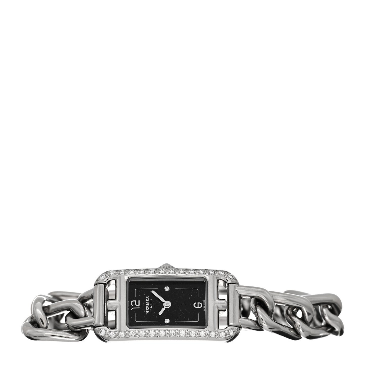 Stainless Steel Diamond Bezel 17mm Nantucket Quartz Watch Black