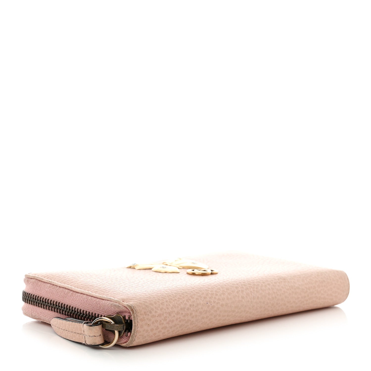 Gucci Calfskin Butterfly Farfalla Zip Around Wallet Perfect Pink 4 of 12