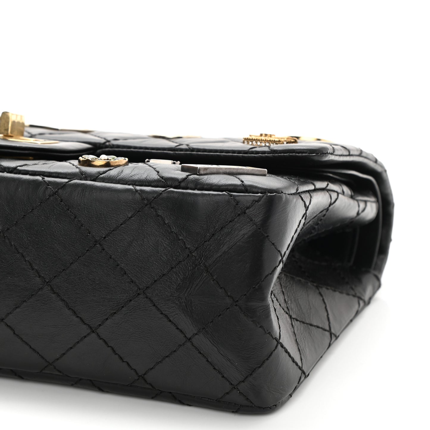 Aged Calfskin Lucky Charms 2.55 Reissue 225 Flap Black