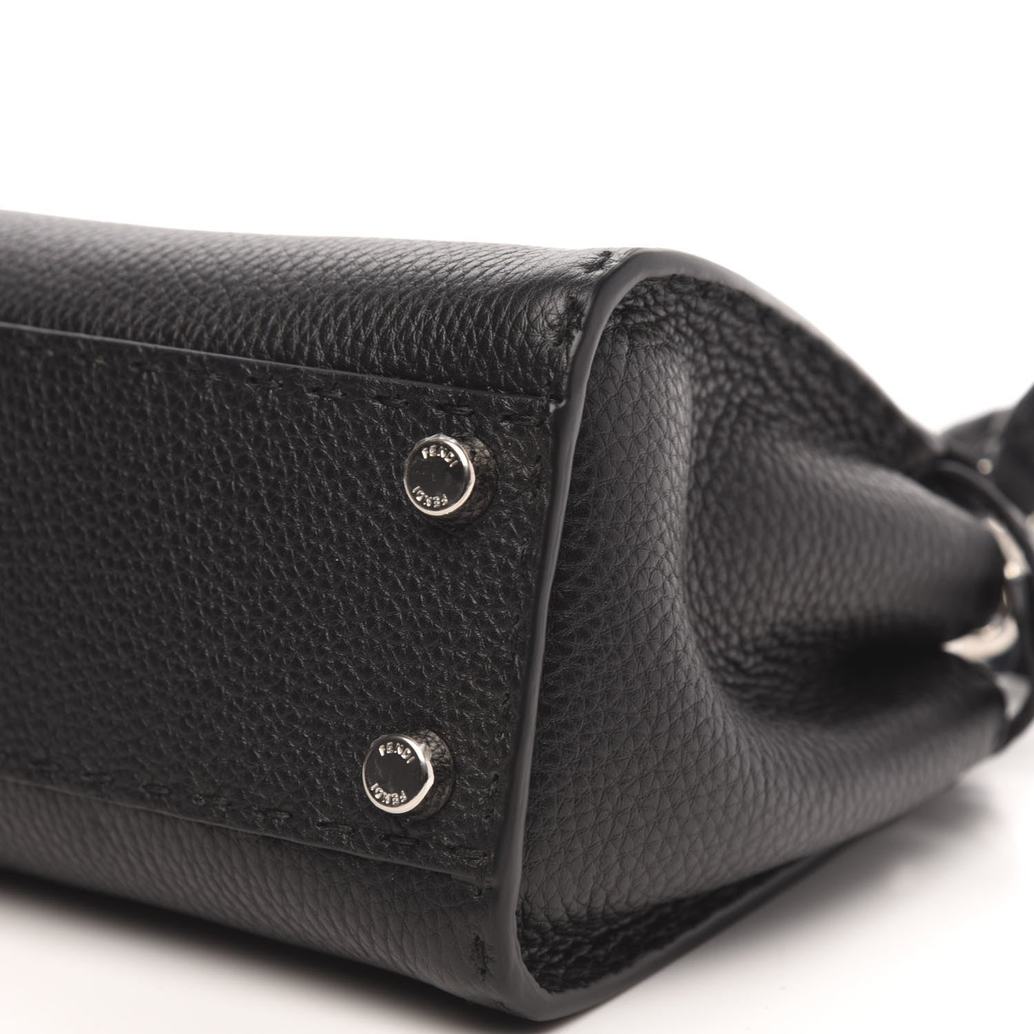 Fendi Cuoio Romano Selleria Bi-Color Mini Peekaboo Iconic Satchel Black Mou 10 of 11